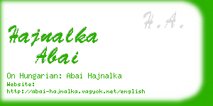 hajnalka abai business card